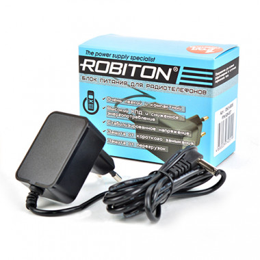 Адаптер сет. Robiton ID6.5-500S  (6.5V 0.5A) 4.8х1.7 угловой (+) для радиотелеф 15694
