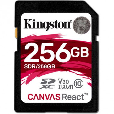 Kingston SDXC class10 256Gb  UHS-I U3 V10 Canvas Select Plus (100 Mb/s)