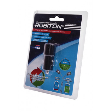 АЗУ Robiton QCharger/Auto (12-24V) + microUSB 1м