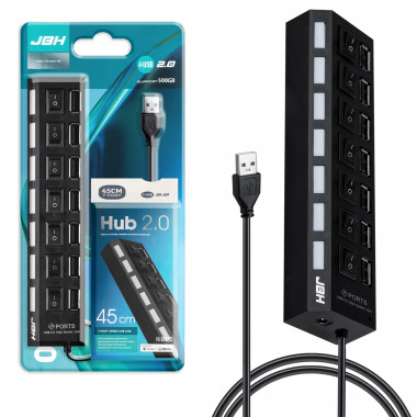 HUB USB no name  7 порта с выключателем H-06 JBH  798579