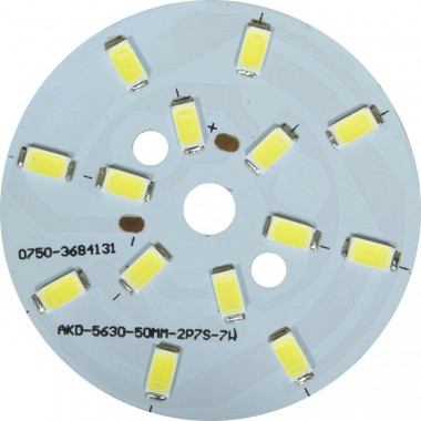 Модуль с-д. на алюминиевой плате  5W SMD5730 50mm 275Lm 6400K 15-17V  LB-1762.
