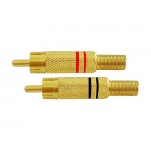 Штекер RCA металл Gold  2 полосы