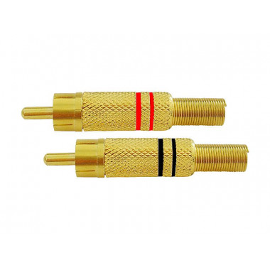Штекер RCA металл Gold  2 полосы