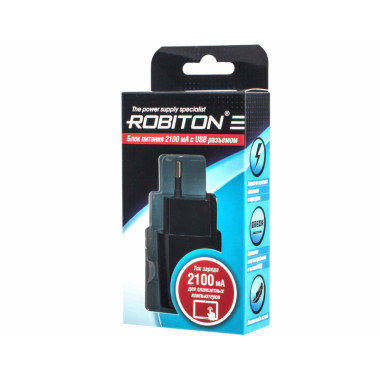 Адаптер сет. Robiton USB2100  5V 2.1A  чёрный