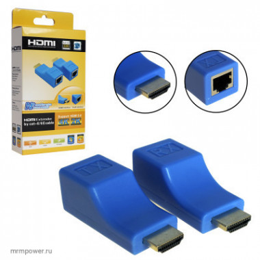 Удлинитель повторитель HDMI  по витой паре (8p8c) H201 30м  A2642 