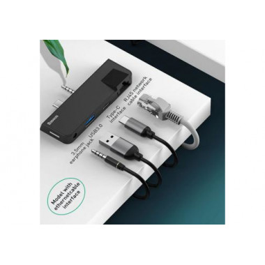 HUB Type-C + AUX  Baseus for Surface Go  (Type-C  USB3.0  AUX  RJ45)  CAHUB-FG01