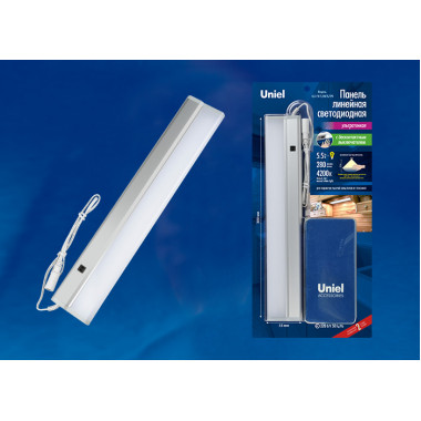 Uniel панель св/д линейная 5.5W(280lm) сенсор 300x53x14 серебро ULI-F41-5,5W/4200K/DIM 