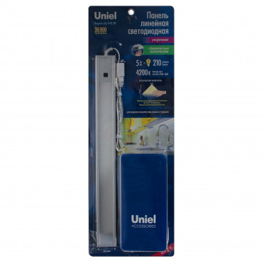 Uniel панель св/д линейная 5W(210lm) сенсор 300x30x8 серебро ULI-F40-5W/4200K  