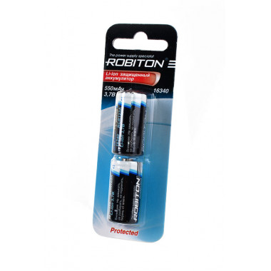 Аккумулятор Robiton 16340  3.7V 550mAh Li-ion  RCR123А с защитой  12224