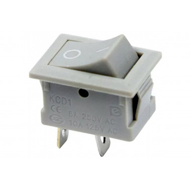 Выкл клав 250V 6А (2с) On-Off серый Mini  KCD1-FP10111GGA