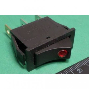 Выкл клав 250V 15A  (3c) On-Off красный инд KCD3-101L81DRB