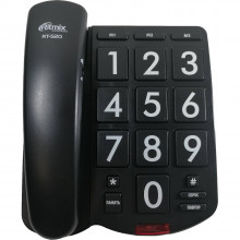 Телефон Ritmix RT-520  чёрный Крупные кнопки Громкость звонка / динамика память