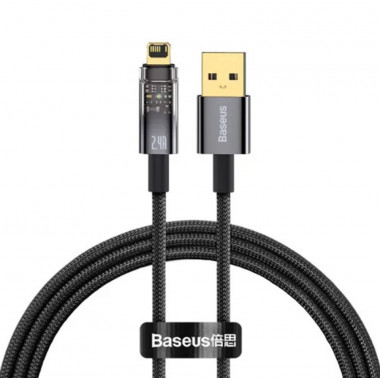 Data Cable iPhone Baseus 1м  Explorer Series Auto Power-Off 2,4A  CATS000401