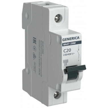 Автомат выкл IEK Generica  1P 20А 4,5кА х-ка C ВА47-29М