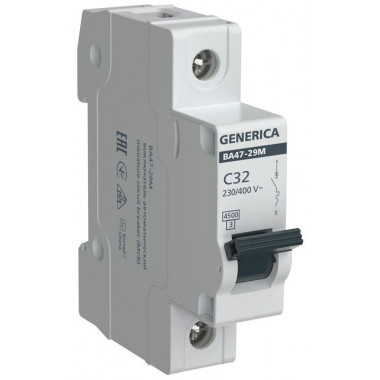 Автомат выкл IEK Generica  1P 32А 4,5кА х-ка C ВА47-29М