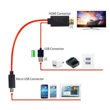 Конвертор (вход microUSB  выход HDMI)  MHL  no name