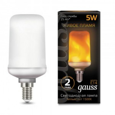 Лампа св/д Gauss Corn Flame E14  5W (20-50lm) 1500K T65 живое пламя