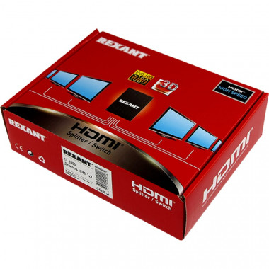 HDMI Splitter  Делитель 1х3  Rexant  17-6900  металл активный