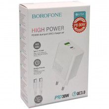 Адаптер сет. Borofone BA75A  USB -Type-C 30W 