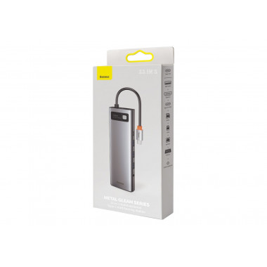 HUB Type-C  Baseus Metal Gleam 11in1 (3xUSB3.0 HDMI Type-C PD RJ45 TF CD VGA jack 3.5мм) CAHUB-CT0G