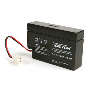 Аккумулятор свинц-кисл Robiton VRLA12- 0.8  12V 0.8Ah  07629