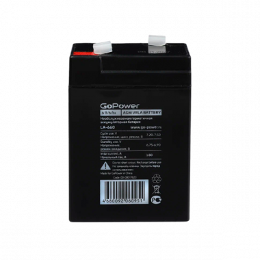 Аккумулятор свинц-кисл GoPower LA-660   6V 6Ah