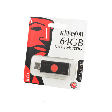 Kingston USB 3.1  64Gb  DataTraveler 106  чёрный/красный