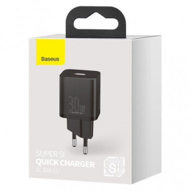 Адаптер сет. Baseus Type-C  Super Si QC 1C 30W  CCSUP-J01 CCSUP-J02