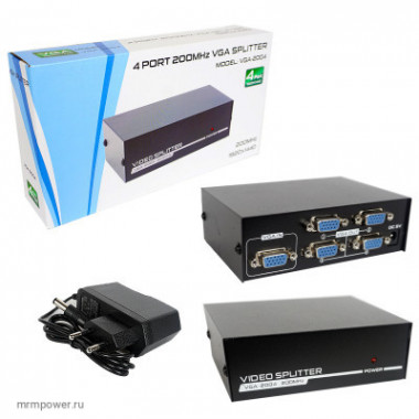 VGA Splitter  Делитель 1х4  VGA-200 с питанием  A1899