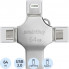 Smart Buy USB 3.0  128Gb  MC15A  Metal Quad  4-in-1  (Lightning + Type-C + microUSB)  розовый металл