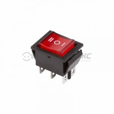 Выкл клав 250V 15А (6с) On-Off-On красный инд и нейтралью  36-2390 Rexant 