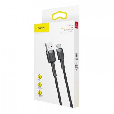 Data Cable Type-C Baseus 1м  Cafule 3A  CATKLF-B