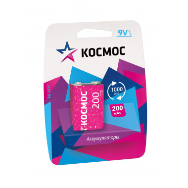 Аккумулятор Космос 6F22 200mAh 