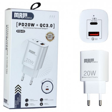 Адаптер сет. MRM XQ45  USB +Type-C  PD20W + QC3.0  B4802