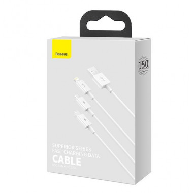 Data Cable USB Baseus 3в1  1.5м Superior Series Fast Charging 3.5A USB to M+L+C  CAMLTYS-02