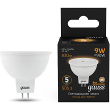 Лампа св/д Gauss Black GU5.3  220V  9W (830lm)  3000K