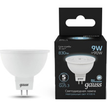 Лампа св/д Gauss Black GU5.3  220V  9W (830lm)  4100K