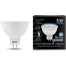 Лампа св/д Gauss Black GU5.3  12V  5W (530lm)  4100K