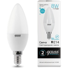 Лампа св/д Gauss Elementary свеча E14  8W (540lm) 4100K
