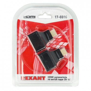 Удлинитель повторитель HDMI  по витой паре (8p8c) Rexant 17-6916