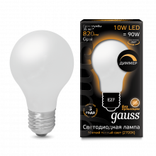 Лампа св/д Gauss Filament Opal диммер E27 10W (820lm) 2700K  А60 