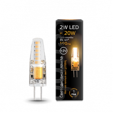 Лампа св/д Gauss G4 12V 2W (190lm) 2700K силикон