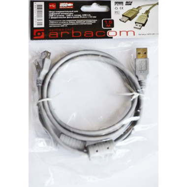 Шнур удлинитель шт.USB A -гн.USB А  1,5м  Арбаком APH-461-1.5 ПВХ 