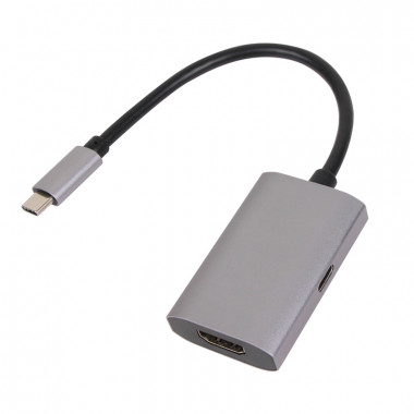 Конвертор (вход/выход Type-C  вход/выход HDMI)  VCOM CU452A  4K@60Hz, PD charging, Alum Shell
