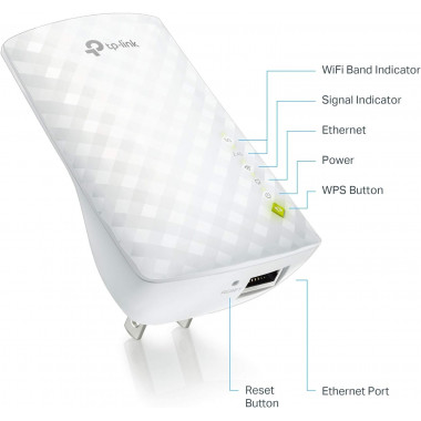 Усилитель Wi-Fi TP-Link RE220 AC750 10/100BASE-TX/Wi-Fi белый