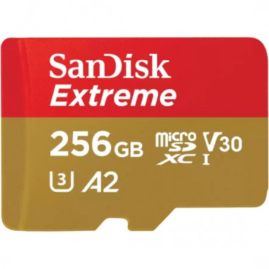 microSDXC class10 256Gb  SanDisk Extreme A2 UHS-I U3 (190/130 Mb/s) без адаптера