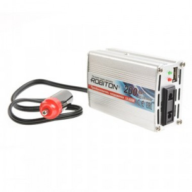 Инвертор 12V-220V  200W  Robiton CN200USB  17503