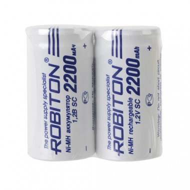 Аккумулятор Robiton Ni-MH  1,2V 2200mAh  размер SC  2200MHSC-2  SR2  13795