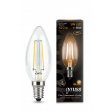 Лампа св/д Gauss Filament E14  5W (420lm) 2700K свеча