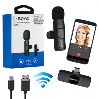 Микрофон петличный беспроводной Type-C  BOYA WM-1  001607